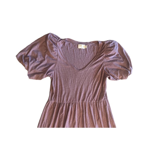 M Nation Ltd Geri Balloon Slv Mauve Pink Pima Cotton Midi Peasant Dress Santa Fe - Picture 2 of 5